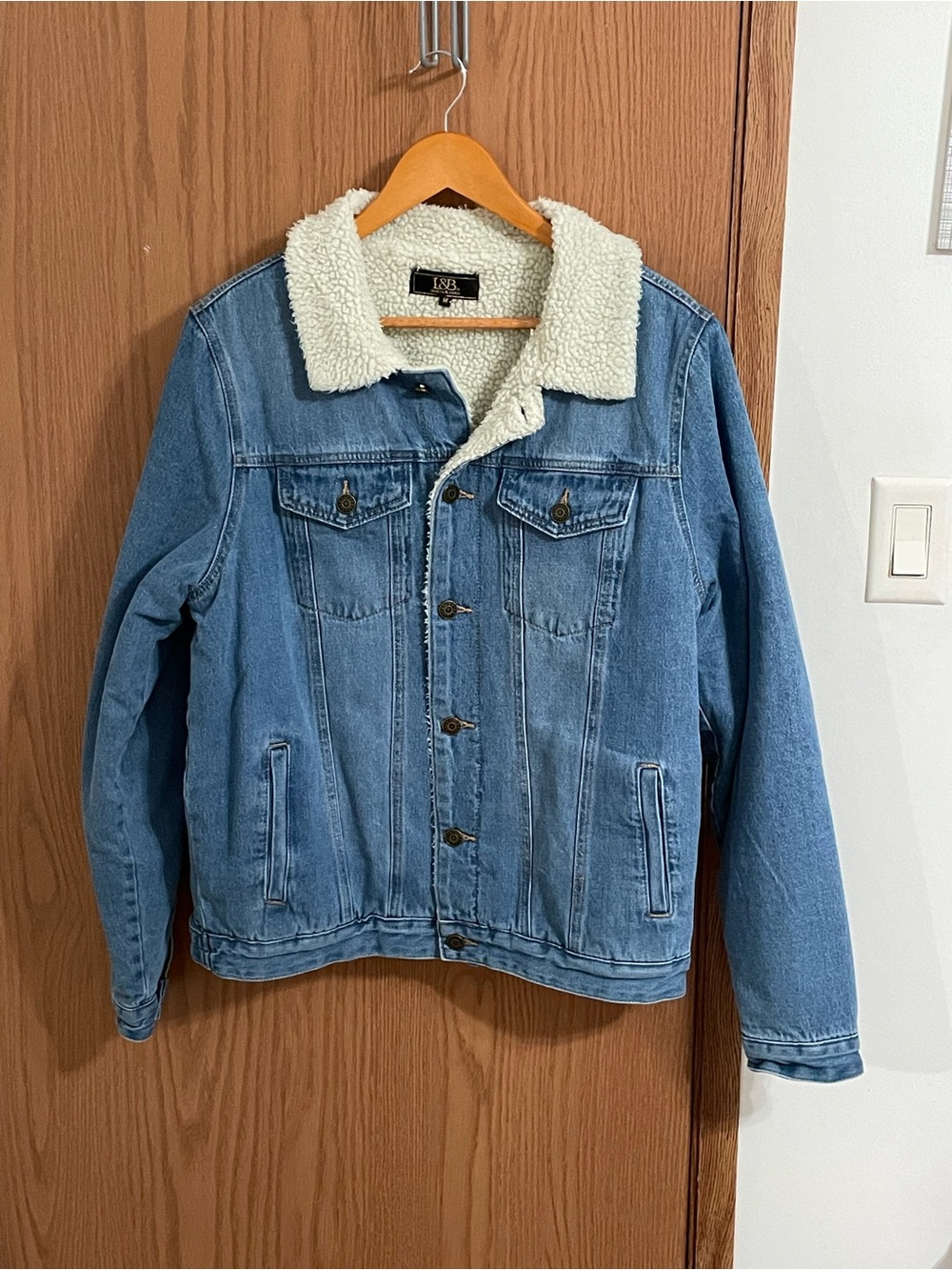 L&B denim sherpa lined jacket